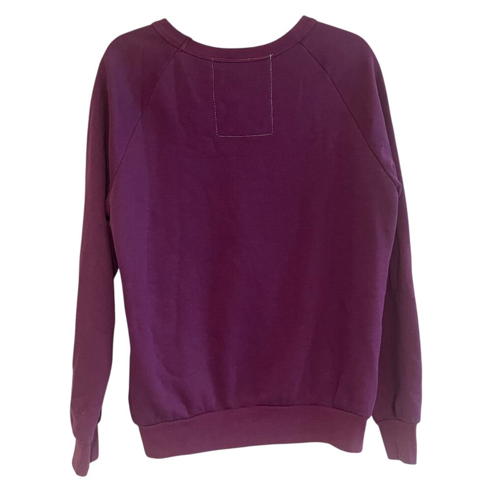 Aviator Nation Sweatshirt Unisex Lightning Bolt Fade Fleece Crewneck Purple Sz S - Picture 3 of 12
